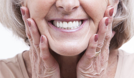close up older woman smiling 
