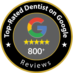 Top rated dentist on Google badge