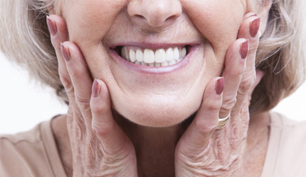 close up older woman smiling 