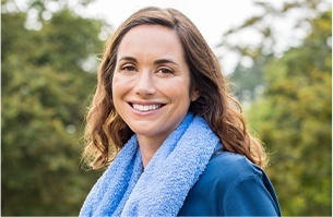 Smiling woman outdoors