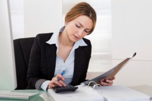 Business woman working in office