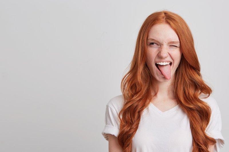 woman sticking her tongue out in DeSoto