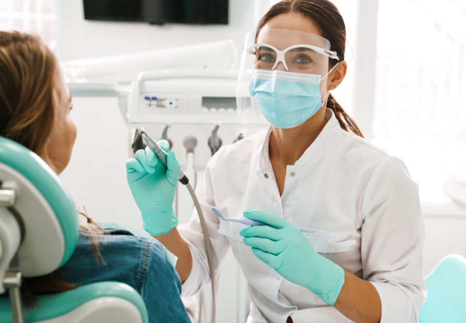 Patient in dental chair